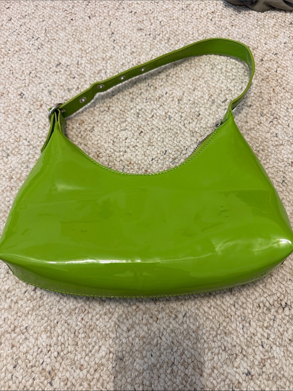 Patent Leather Shoulder Bag in Bright Green